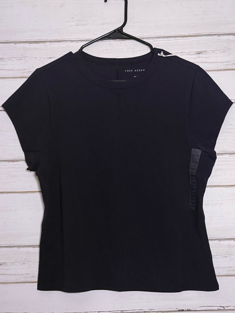 NWT Free Assembly Darkest Navy Cap Sleeve Tee XL 16-18